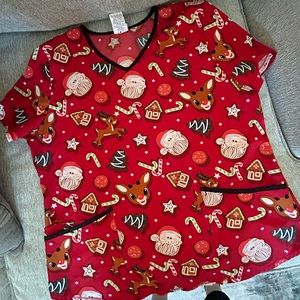 LARGE RUDOLPH SCRUB TOP!